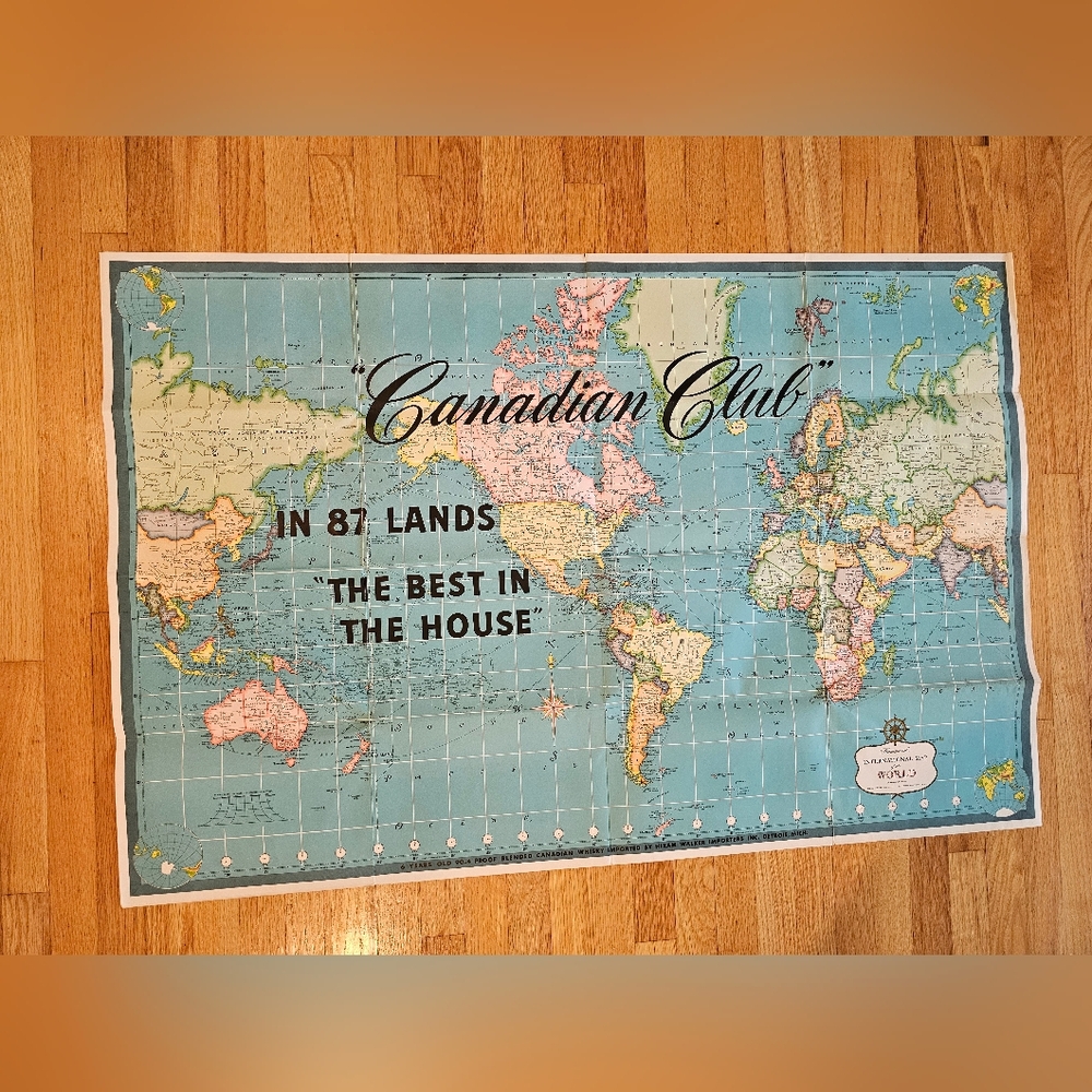 Canadian Club whisky promoted world map